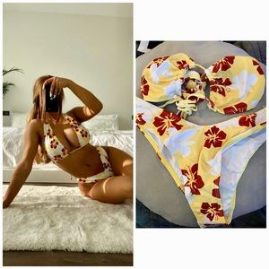 Floral Print Halter Bikini